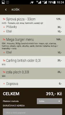 Pizza Burger Malše android App screenshot 1